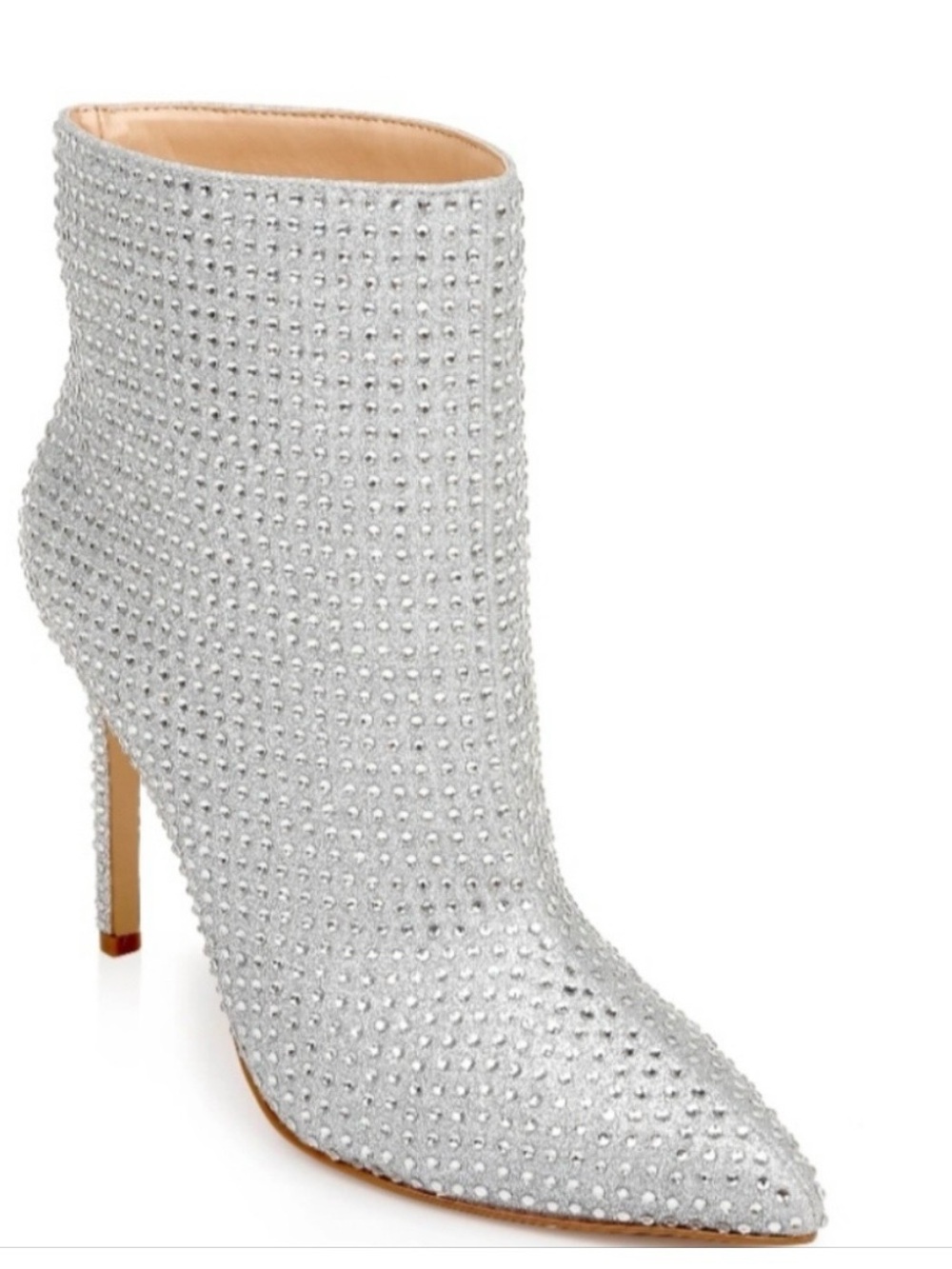 NEW Jewel Badgley Mischka Jude Silver Crystal Ankle Booties Sz 9 - Picture 7 of 10
